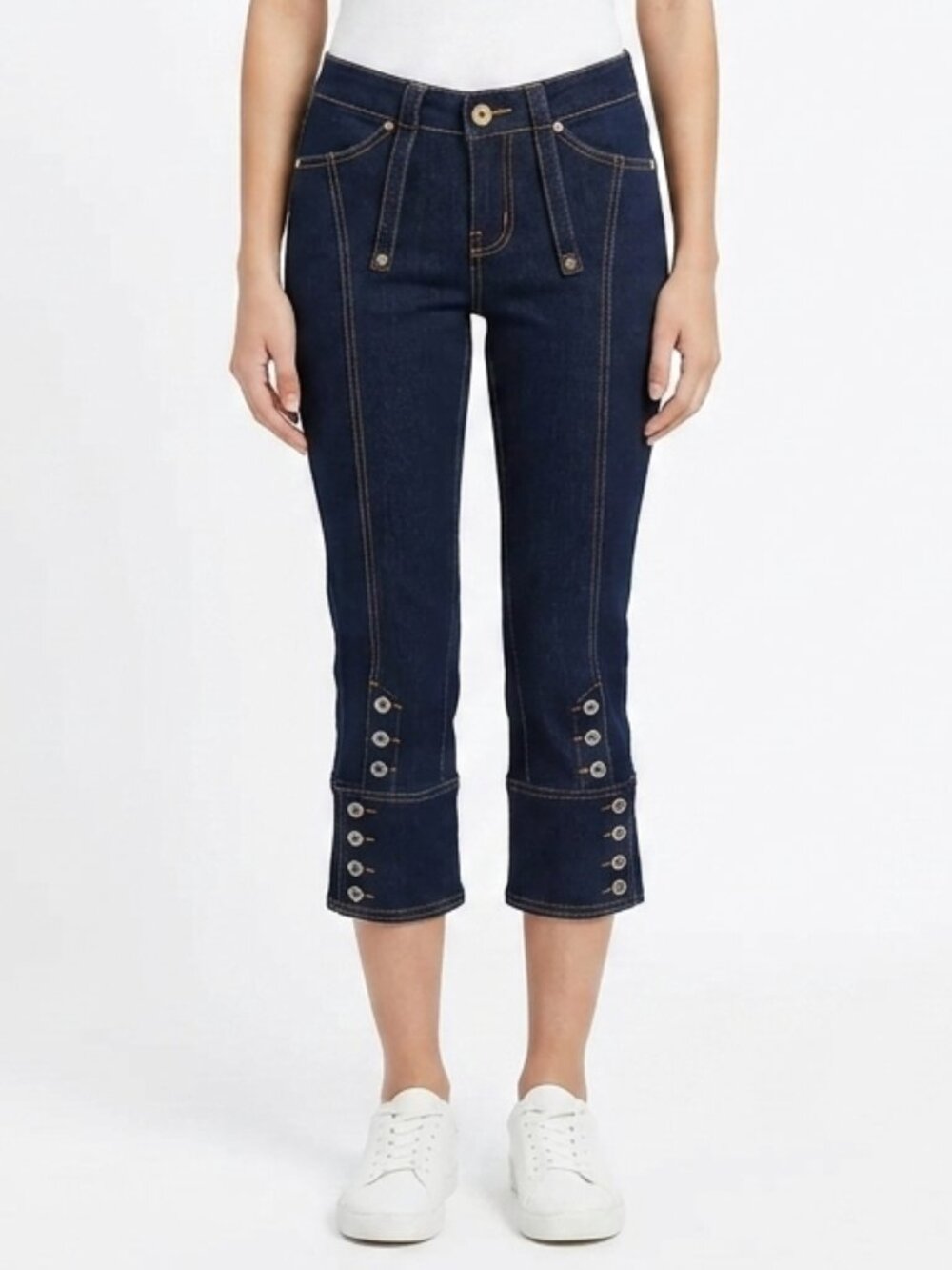 Baby Phat "Varsity Girls" Cropped Indigo Denim Jeans NEW- Sz. 3/Sm